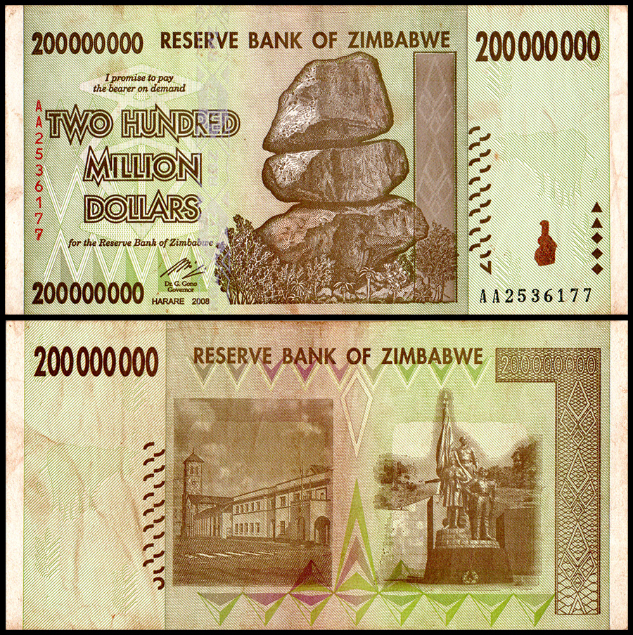 Zimbabwe 500 miljoen dollars x 10 stuks 2008 P60 Consecutive UNC Zimbabwe 500 miljoen dollars x 10 stuks 2008 P60 Consecutive UNC