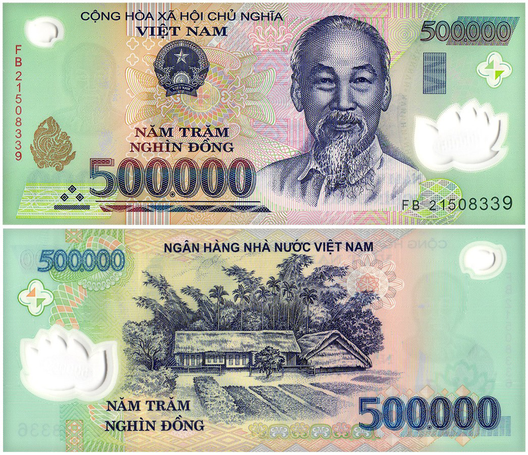 Vietnam 10,000-500,000 Dong 6 Pieces Set, 2003-2023, P-119n-124